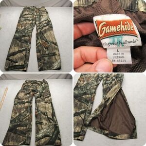Mossy Oak Pants Mens Large Green Gamehide Treestand‎ Camo Water Resistant 30x30